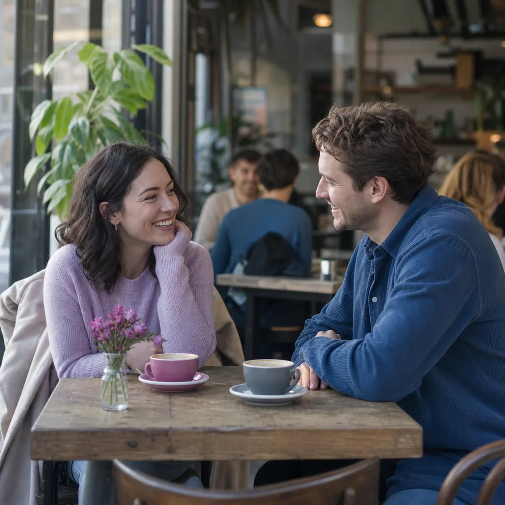 Coffee cups on a café table during a relaxed Hampshire date